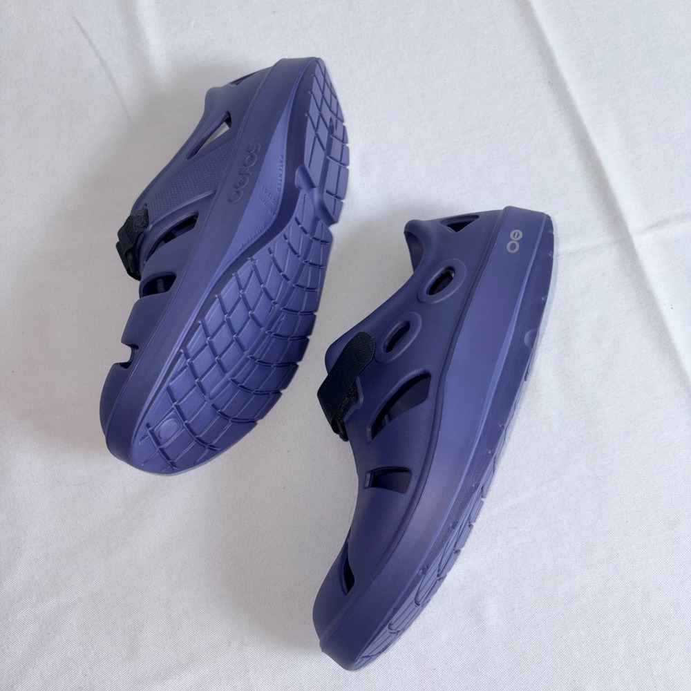 OOFOS OOCANDOO Sandals 10 Water Drop New Purple Recovery Comfort Strap Shoes - Picture 3 of 9
